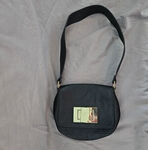 Blue Leather Shoulder Bag By H&M